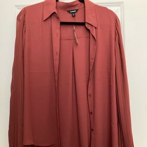 NWT Express Balloon Sleeve Button up